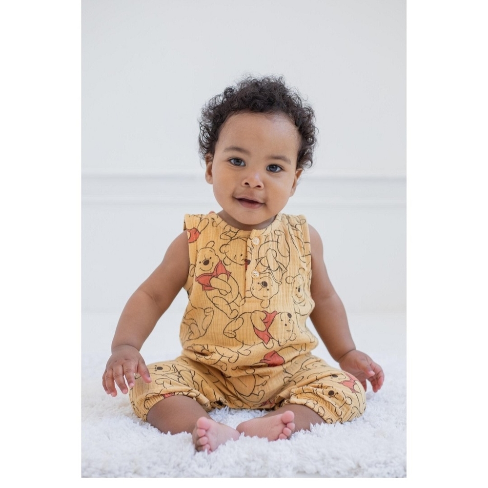 Disney Yellow Winnie the Pooh Baby Jumpsuit
